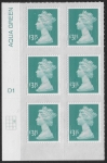 U2968 £3.15 dull blue-green  M15L cyld. D1 grid position R2 C3  SBP plain  DLR  U/M (MNH)