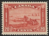 1930 Canada  SG.301  20 cent  red 'Harvesting with Tractor'  mounted mint