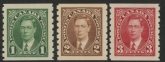 1937 Canada SG.368-70 Coil Stamps Set of 3 values mounted mint
