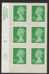 U2939 £1.28 emerald green  M12L cyld. D1 grid position R2 C2 SBP s/L DLR.  U/M (MNH)