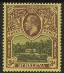1913 St. Helena SG.77 3d black & purple/yellow mounted mint