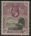 1913 St. Helena SG.78 black & dull purple mounted mint