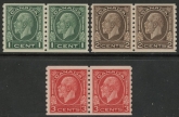 1933 Canada SG.326-8 coils Set of 3 values mounted mint