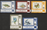 1981 Gibraltar SG.379b-383a-384a-386a-387a Chalky paper used