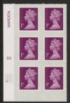 U2920  1p  2B deep crimson   M15L  cyld. D2  grid position R3 C1    DLR  U/M (MNH)