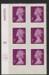 U2920  1p  2B deep crimson   M12L  cyld. D2  grid position R3 C3   DLR  U/M (MNH)