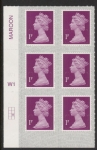 U2920  1p deep crimson M20L Cyld. W1  grid position  R3 C2  SBP L/s  Walsall/ISP  U/M (MNH)