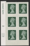 U2921  2p 2B deep green M12L  cyld. D2  grid position R4  C2  DLR  U/M (MNH)