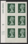 U2921  2p 2B deep green M12L  cyld. D2  grid position R1  C3  DLR  U/M (MNH)