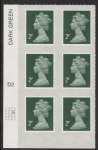 U2921  2p 2B deep green M15L  cyld. D2  grid position R2  C3  DLR  U/M (MNH)