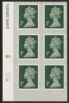 U2921  2p 2B deep green M18L  cyld. W1  grid position R4  C1 SBP s/L  Walsall  U/M (MNH)