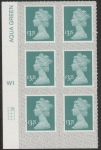 U2968a  £3.25 dull blue green 2B  M21L  Cyld. W1 grid position R1 C2   SBP  L/s  Walsall U/M (MNH)