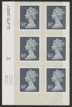U2925  50p 2B  slate M12L  Cyld.  D1  grid position  R1 C1   DLR  U/M (MNH)