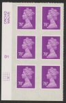 U2928  78p  2B mauve MA13  cyld. D1  grid position R3  C3   DLR  U/M (MNH)