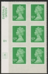 U2939 £1.28 emerald 2B  M14L  cyld. D1  grid position R2 C2   SBP plain DLR  U/M (MNH)