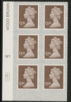 U2934 £1 bistre brown 2B  M21L  cyld. W1  grid position R2 C1   SBP  s/L  Walsall  U/M (MNH)