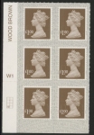 U2934 £1 bistre brown 2B  M19L  cyld. W1  grid position R4 C1   SBP  s/L  Walsall  U/M (MNH)
