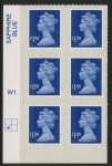 U2953 £1.88 blue M13L cyld. W1 grid position R2 C1  SBP  plain Walsall U/M (MNH)