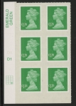 U2939 £1.28 green M12L cyld. D1 grid position R4 C3  SBP  plain DLR U/M (MNH)