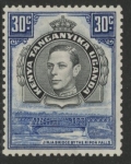 1938 KUT SG.141 30c black & dull blue Perf 13¼ mounted mint.