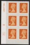 U2923  10p dull orange 2B  M16L  cyld. D2  grid position R3  C2 SBP  plain. DLR  U/M (MNH)