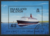 1993 Falkland Islands.  MS.675  Visit of QEII Cruise Liner.  mini sheet. used (CTO)