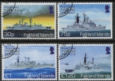 2014 Falkland Islands. SG.1304-7 Royal Navy Type 42S Destroyers  set 4 values. used (CTO)