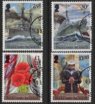 2014 Falkland Islands SG.1300-3 World War 1 Centenary  set 4 values. used (CTO)