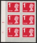 U3003  1st Large brt. scarlet.  M20L  cyld. W1  grid position R2 C2  SBP  L/s  Walsall.U/M (MNH)