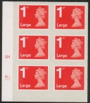 U3002  1st Large. vermilion  M14L  cyld. D1  grid position R1  C1    DLR  U/M (MNH)