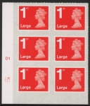 U3002  1st Large. vermilion  M16L  cyld. D1  grid position R1  C2    DLR  U/M (MNH)