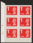 U3002  1st Large. vermilion  MA12  cyld. D1  grid position R2  C2   DLR  U/M (MNH)
