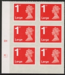 U3002  1st Large. vermilion  MA12  cyld. D1  grid position R1  C1   DLR  U/M (MNH)