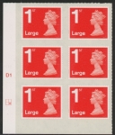 U3002  1st Large. vermilion  MA13  cyld. D1  grid position R2  C2   DLR  U/M (MNH)