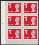 U3003  1st Large brt. scarlet.  M18L  cyld. W1  grid position R2  C1 SBP  s/L  Walsall  U/M (MNH)