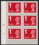 U3003  1st Large brt. scarlet.  M17L  cyld. W1  grid position R1  C2 SBP  L/s Walsall  U/M (MNH)