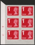 U3003  1st Large brt. scarlet.  M17L  cyld. W1  grid position R2  C2 SBP  L/s Walsall  U/M (MNH)