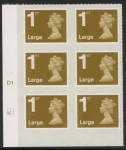 U3001  1st Large. gold  MA11 cyld. D1  grid position R2  C1  DLR  U/M (MNH)