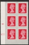 U2998  1st brt scarlet 2B  M20L  SBP  s/L   Cyld. W1  grid position  R2 C1 Walsall  U/M (MNH)