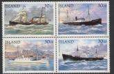 1995 Iceland SG.844-7 Mail Ships Block of 4 U/M (MNH)