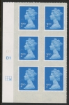 U2995  2nd blue CB  M15L  Cyld. D1  grid position  R2 C3   DLR  U/M (MNH)