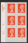U2937  £1.17 orange-red 2B  M17L Cyld. D1  grid position  R3 C2 SBP  Plain DLR  U/M (MNH)