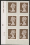 U2934  £1 bistre brown 2B   M12L  cyld. D1 grid position R1 C3  DLR U/M (MNH)