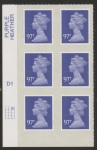 U2932  97p violet  2B   M14L  cyld. D1  grid position  R1 C3  DLR  U/M (MNH)