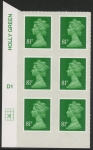 U2929  81p 2B  green M14L  Cyld.  D1  grid position  R3 C2  DLR U/M (MNH)