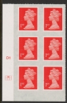 U2997  1st vermilion 2B  M16L   Cyld. D1  grid position  R1 C2  DLR  U/M (MNH)
