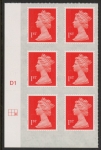 U2997  1st vermilion 2B  M16L   Cyld. D1  grid position  R2 C3  DLR  U/M (MNH)