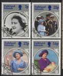 1985 Falkland Islands. SG.505-8 Life & Times of Queen Elizabeth The Queen Mother. set 4 values. used (CTO)