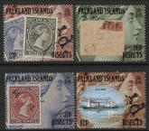 1991 Falkland Islands.  SG.639-42  Centenary of Bisected Surcharges. set 4 values. fine used