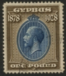 1928 Cyprus SG.132  £1 blue & bistre-brown. fine used